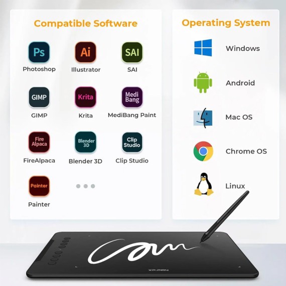 Touches express personnalisables sur tablette graphique XP-PEN