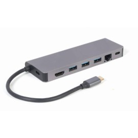 Cable adaptateur réseau USB-C Gigabit GEMBIRD A-CM-COMBO5-05 - Gris