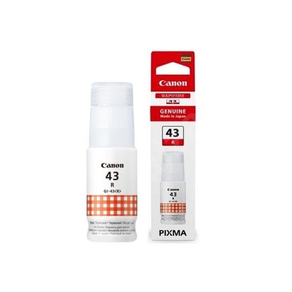 Bouteille encre imprimante Canon originale couleur rouge GI-43 R