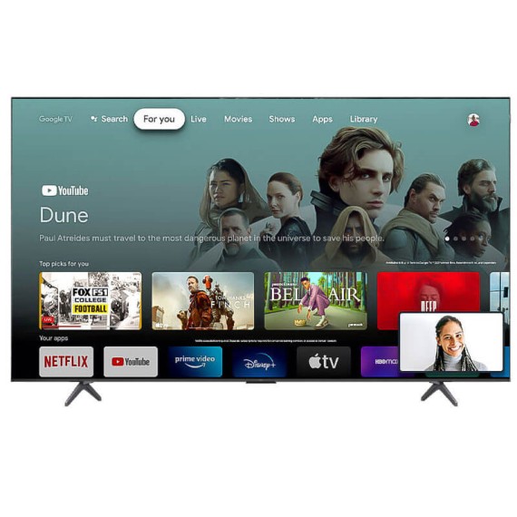 TV TCL 65" P7K prix Tunisie QLED UHD 4K vue avant design moderne