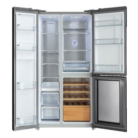 Réfrigérateur Hyundai Side By Side 548 Litres No Frost INVERTER  - Verre Gris + Cave À Vin