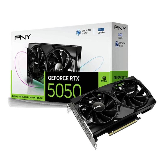 PNY GeForce RTX 5050 - 8Go Dual Fan vue avant carte graphique