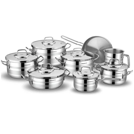 Set casseroles et faitouts inox Korkmaz Astron 14 pièces