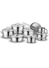 Set casseroles et faitouts inox Korkmaz Astron 14 pièces