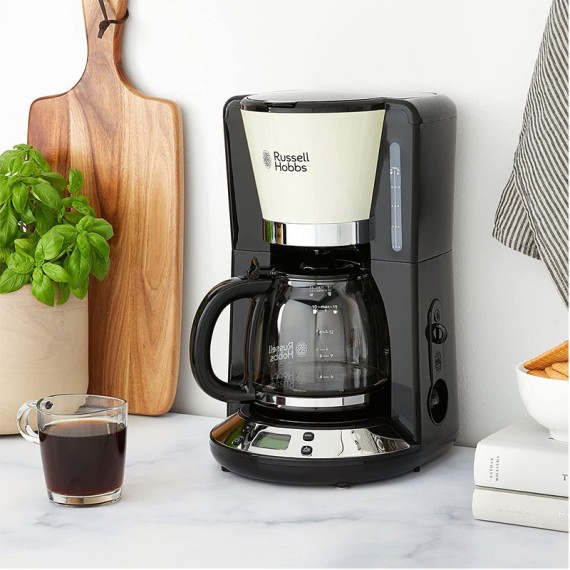 Cafetière Électrique RUSSELL HOBBS Colours Plus vue de face crème