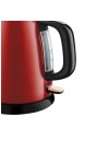 Bouilloire rouge 1 litre avec filtre anti-calcaire amovible