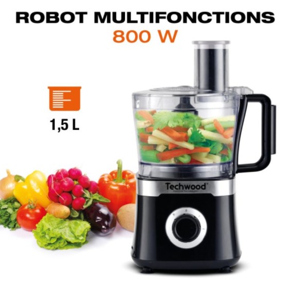 Robot culinaire TECHWOOD 800W avec hachoir et râpe