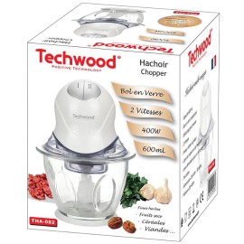 Mini hachoir multifonction Techwood 300 Watt 800 mL- Blanc