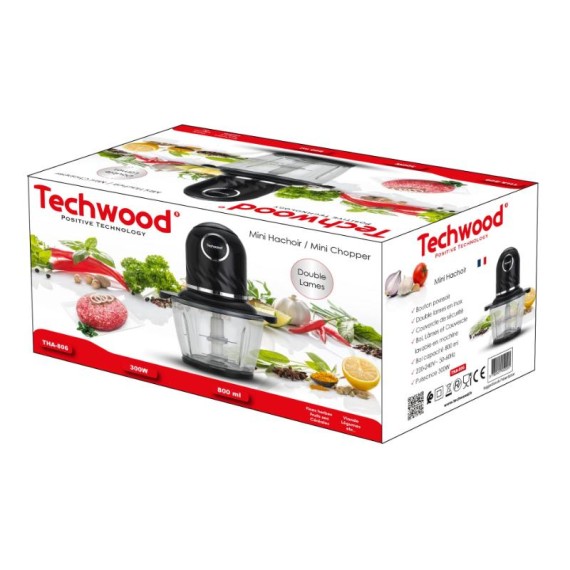 Mini hachoir électrique compact bol 800 ml