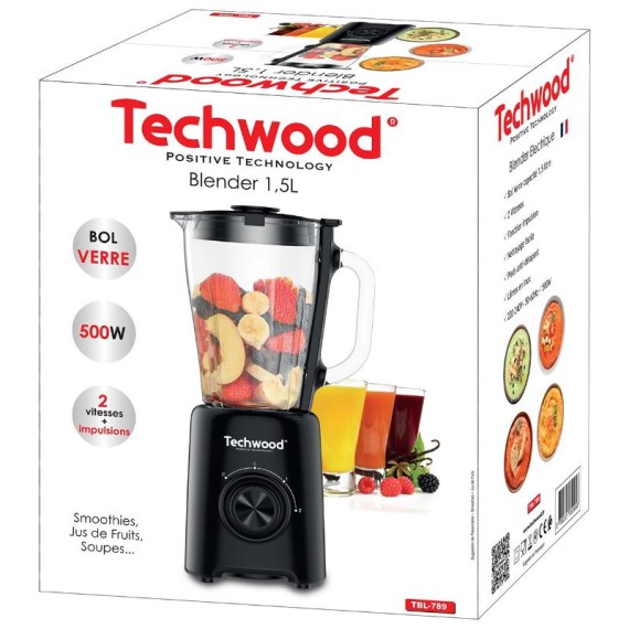 Blender compact TECHWOOD pratique pour smoothies et jus
