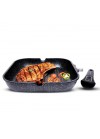 Poêle grill 28 cm gris aluminium haute résistance