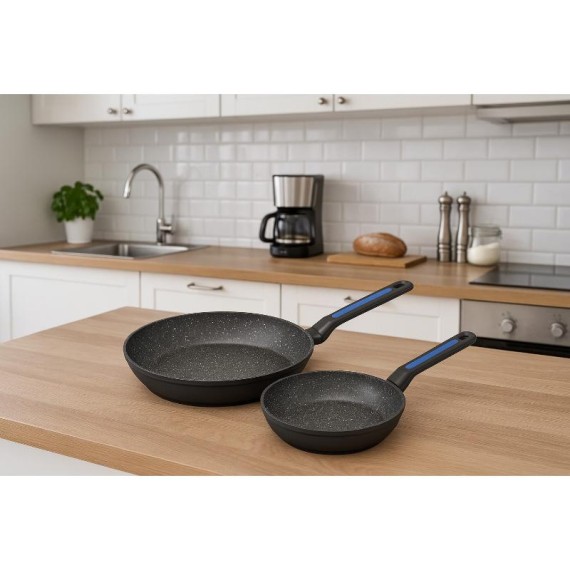 Lot de 2 poêles TECHWOOD antiadhésives 24 28 cm