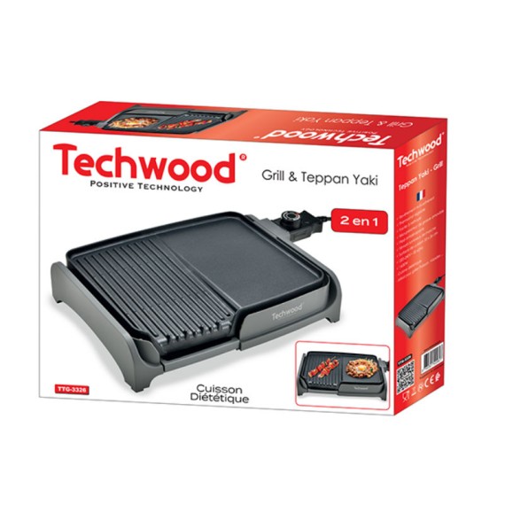 teppan yaki Techwood 1600W grill de table noir