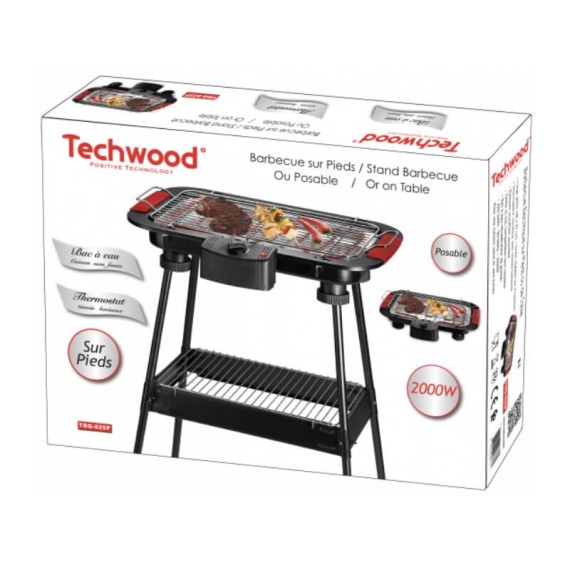 Grill électrique Techwood avec grille inox réglable
