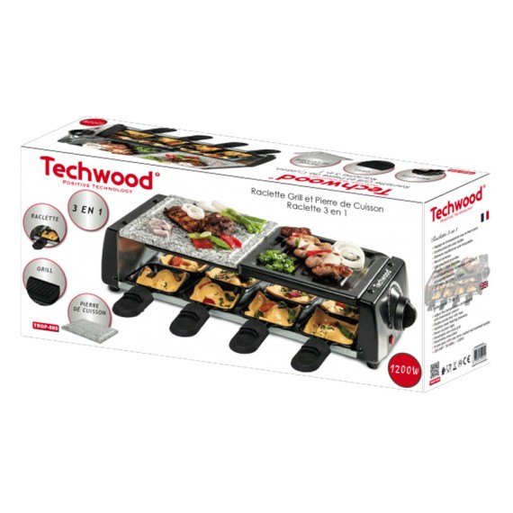 Raclette électrique TECHWOOD 1200W avec pierre antiadhésive
