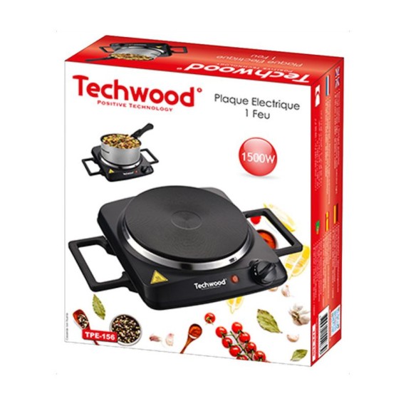 plaque chauffante Techwood 1 feu avec thermostat réglable