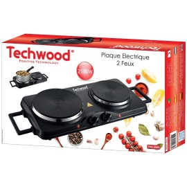 Plaque électrique TECHWOOD TPE-2516 2 Feux 2500W - Noir