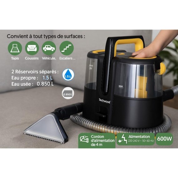 Aspirateur TECHWOOD TAN-6033 nettoyage tapis et moquette puissant 600W