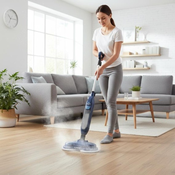 Balai Vapeur Rotatif Techwood TBV-411 nettoyage parquet et carrelage