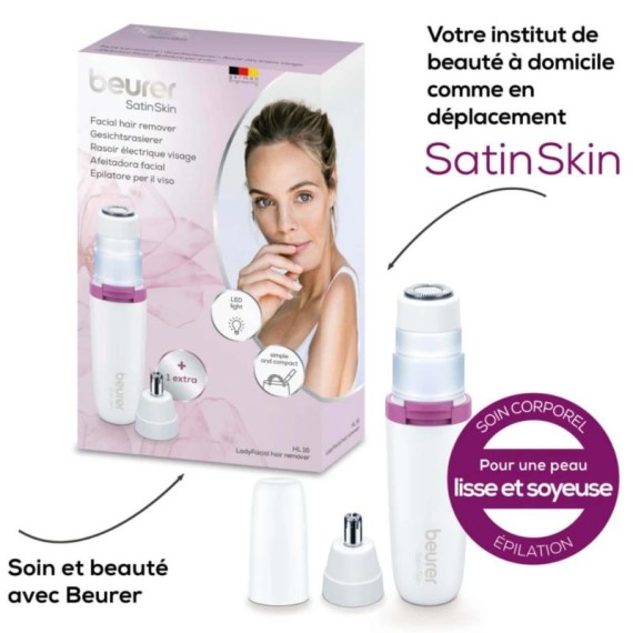 Rasage doux peau avec rasoir visage BEURER ergonomique