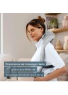 Masseur 4D nuque ergonomique gris pour détente musculaire