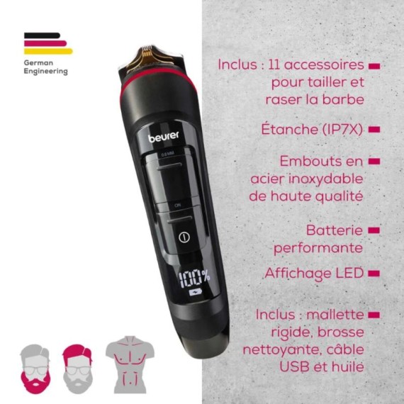 Tondeuse Multigroomer BEURER MN9X écran LED batterie