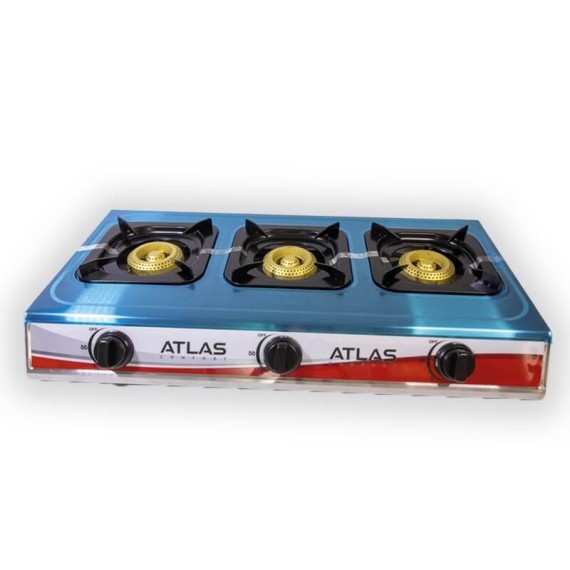 Réchaud à Gaz Atlas 3 Feux couleur bleu