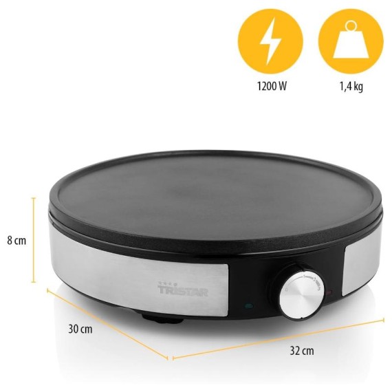Crêpière Tristar 1200 watts avec témoin lumineux