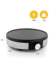 Crêpière ronde électrique design argent moderne