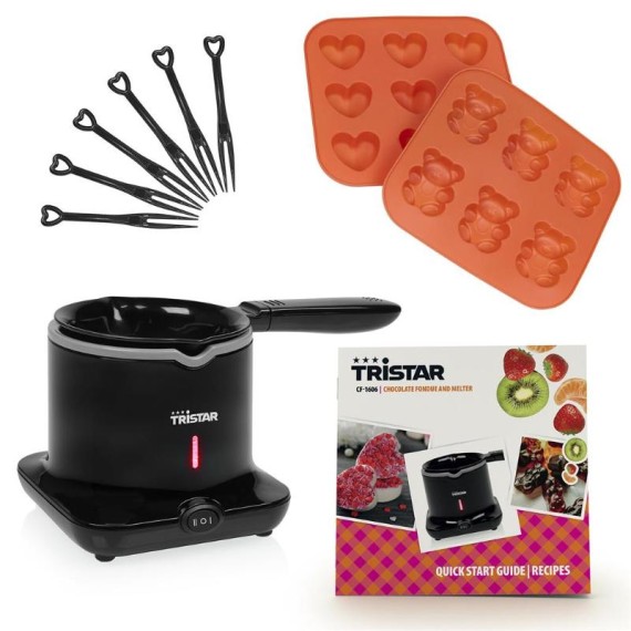 Fondue au chocolat électrique avec deux moules en silicone TRISTAR