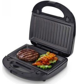 Appareil à Panini Et Grill Hoffmans HM-3036 1000W - Noir