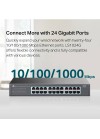 Switch réseau TP LINK 24 ports noir professionnel