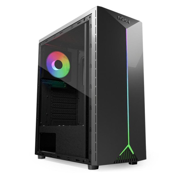 Boîtier Gamer NJOY ANIL façade RGB design moderne noir