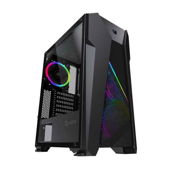Boitier AQIRYS Canopus ARGB vue avant design gaming noir élégant