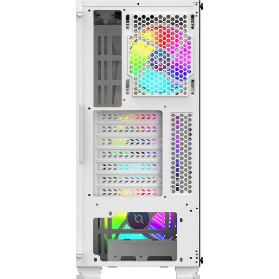 Boîtier PC gamer blanc AQIRYS CANOPUS RGB vue design