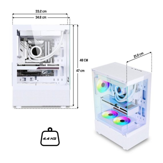 Boîtier PC gamer blanc Spectra Artic ventilation ARGB