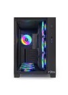 Boîtier Gamer NJOY Aura design RGB noir avec ports USB Type C modernes
