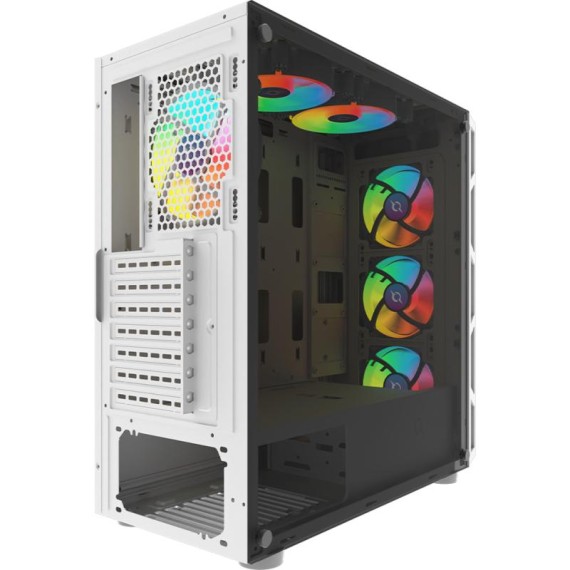 Boitier PC gamer blanc intérieur spacieux montage facile