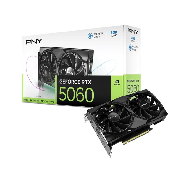 PNY GeForce RTX 5060 8Go Dual Fan vue détaillée refroidissement