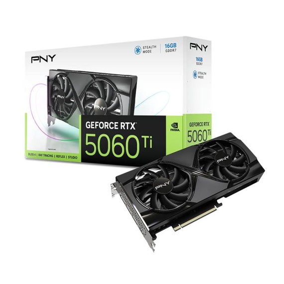 PNY GeForce RTX 5060TI 16Go Dual Fan vue complète design