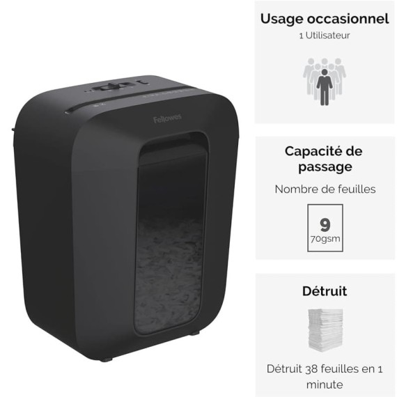 machine à détruire papier Fellowes LX50 sécurité P-4