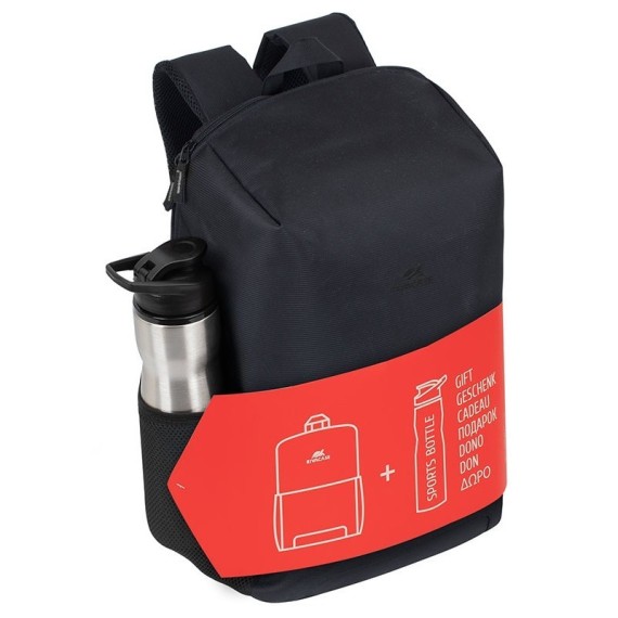 Pack Sac À Dos 15.6" Rivacase 8068 + Bouteille De Sport / Noir