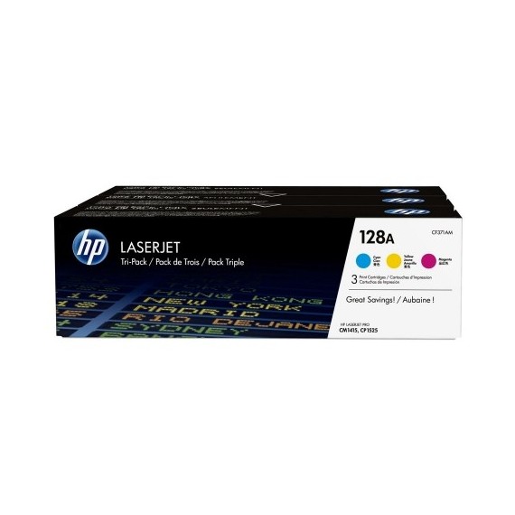 Pack de 3 Toners Original HP 128A