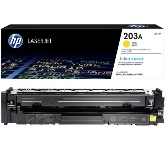 Toner original LaserJet HP 203A - Jaune