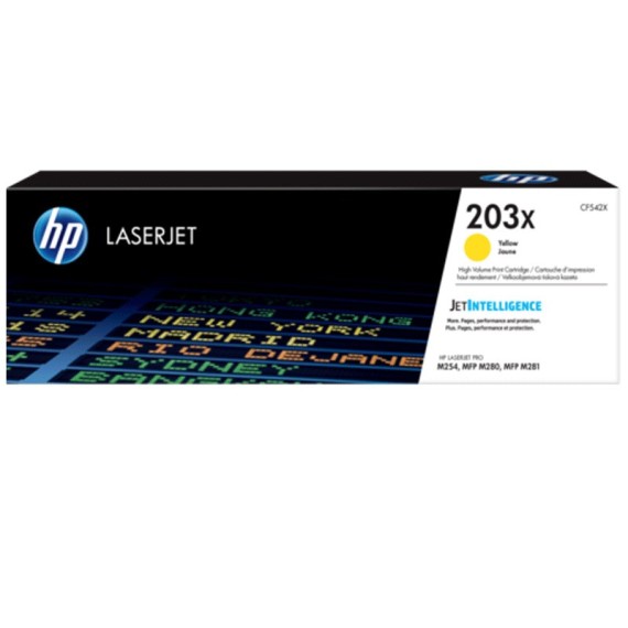 Toner original LaserJet HP 203X - Jaune