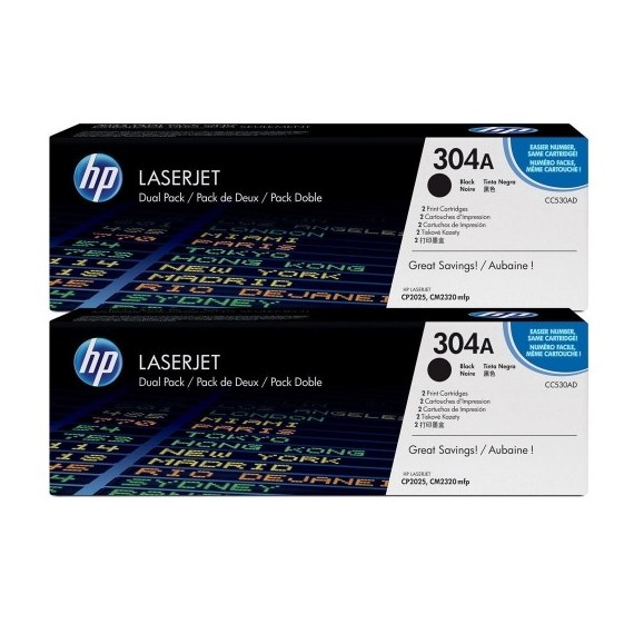 Pack de 2 Toners original laserJet HP 304A