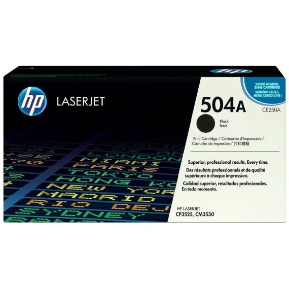 Toner Original HP LaserJet CE250A Pour HP 504A - Noir