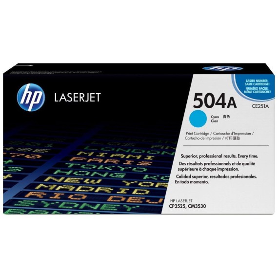 Toner Original HP LaserJet CE251A Pour HP 504A - Cyan