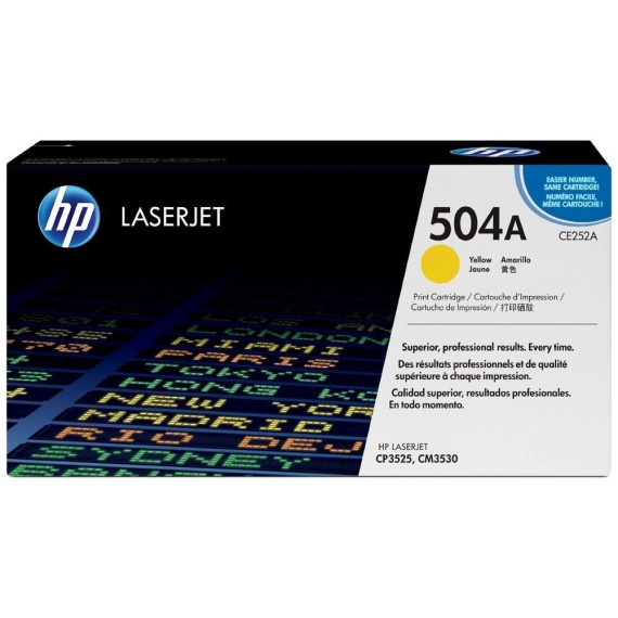 Toner Original HP LaserJet CE252A Pour HP 504A - Yellow