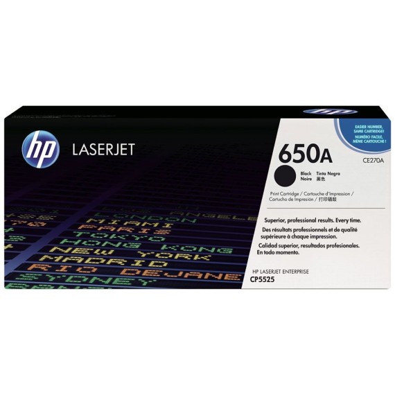 Toner Original HP LaserJet CE270A Pour HP 650A - Noir